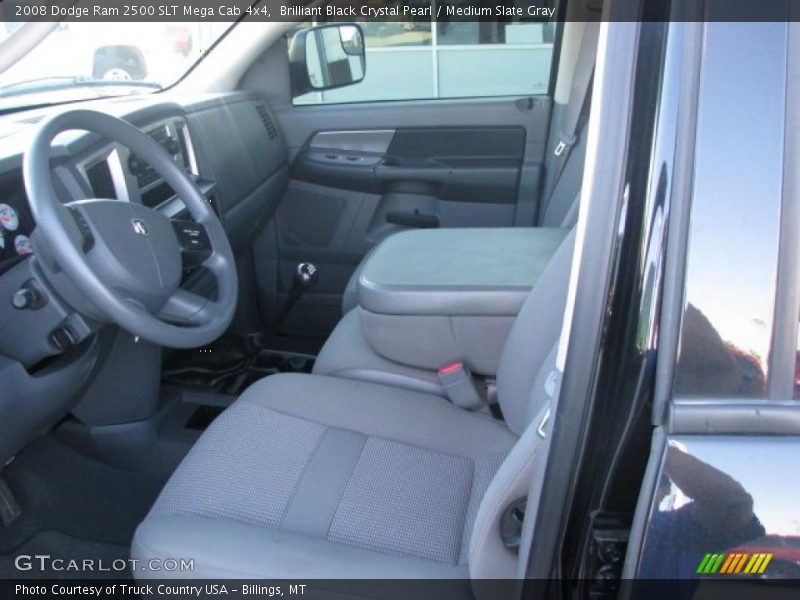 Brilliant Black Crystal Pearl / Medium Slate Gray 2008 Dodge Ram 2500 SLT Mega Cab 4x4