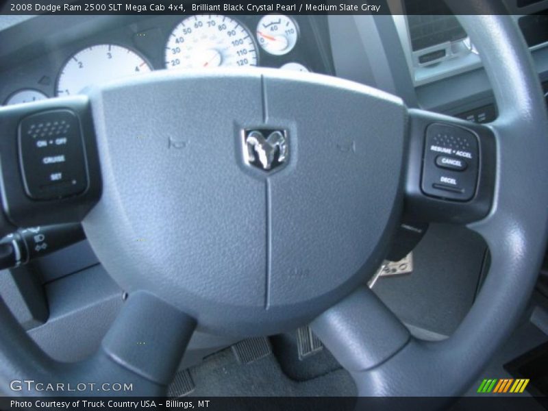 Brilliant Black Crystal Pearl / Medium Slate Gray 2008 Dodge Ram 2500 SLT Mega Cab 4x4