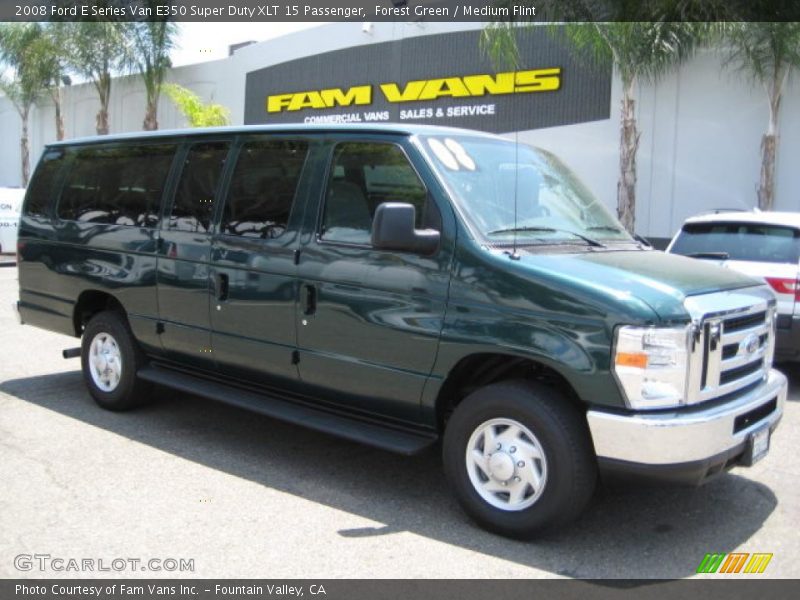Forest Green / Medium Flint 2008 Ford E Series Van E350 Super Duty XLT 15 Passenger
