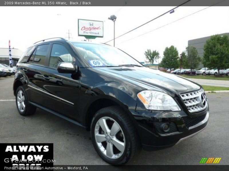 Black / Black 2009 Mercedes-Benz ML 350 4Matic