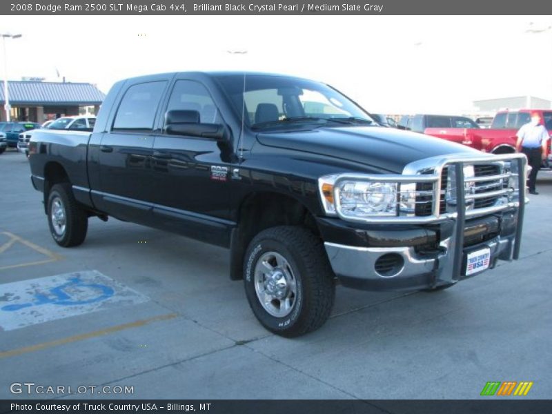 Brilliant Black Crystal Pearl / Medium Slate Gray 2008 Dodge Ram 2500 SLT Mega Cab 4x4