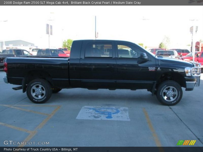 Brilliant Black Crystal Pearl / Medium Slate Gray 2008 Dodge Ram 2500 SLT Mega Cab 4x4