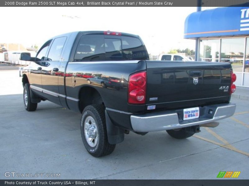 Brilliant Black Crystal Pearl / Medium Slate Gray 2008 Dodge Ram 2500 SLT Mega Cab 4x4