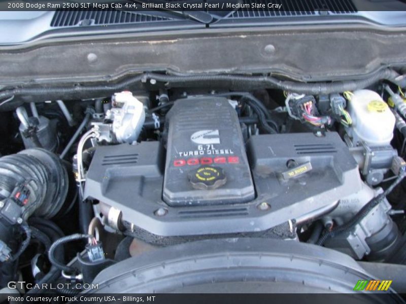 Brilliant Black Crystal Pearl / Medium Slate Gray 2008 Dodge Ram 2500 SLT Mega Cab 4x4