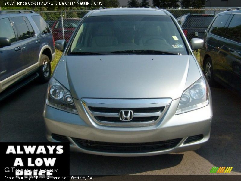Slate Green Metallic / Gray 2007 Honda Odyssey EX-L