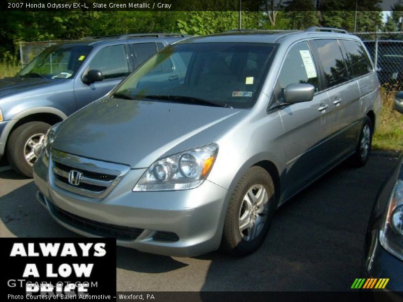 Slate Green Metallic / Gray 2007 Honda Odyssey EX-L