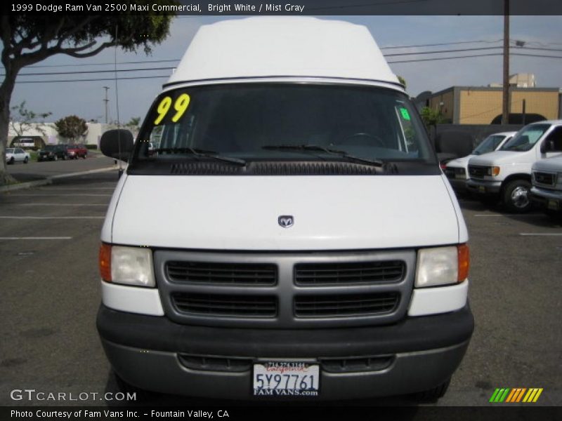 Bright White / Mist Gray 1999 Dodge Ram Van 2500 Maxi Commercial