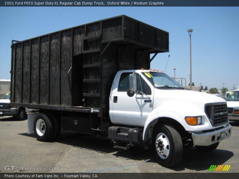 Oxford White / Medium Graphite 2001 Ford F650 Super Duty XL Regular Cab Dump Truck