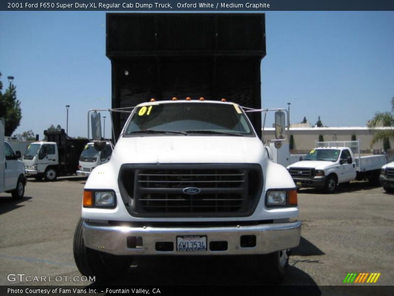 Oxford White / Medium Graphite 2001 Ford F650 Super Duty XL Regular Cab Dump Truck