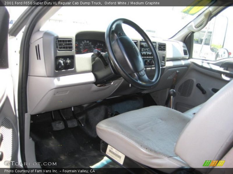 Oxford White / Medium Graphite 2001 Ford F650 Super Duty XL Regular Cab Dump Truck