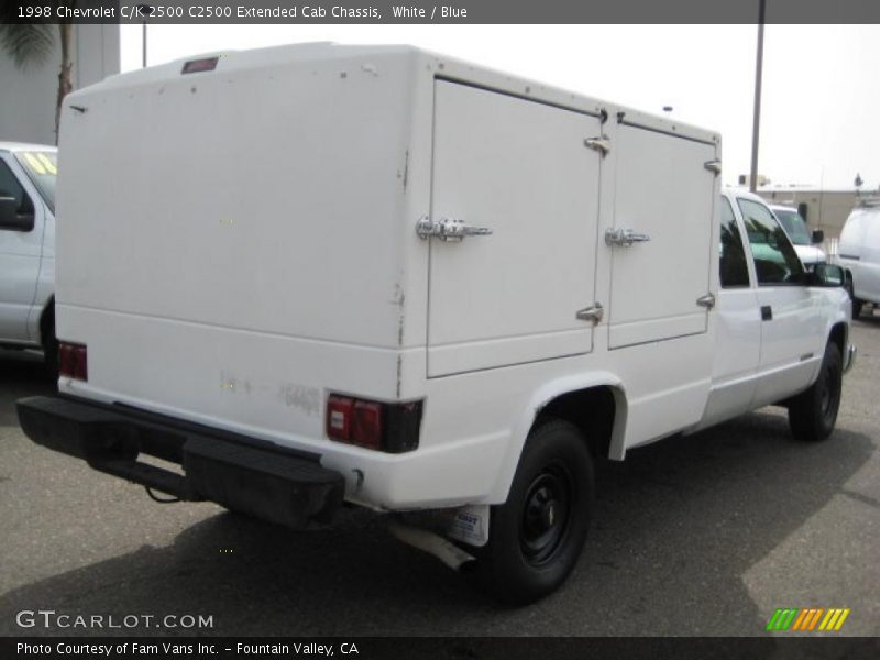 White / Blue 1998 Chevrolet C/K 2500 C2500 Extended Cab Chassis