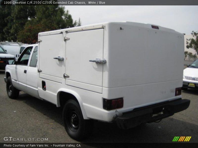 White / Blue 1998 Chevrolet C/K 2500 C2500 Extended Cab Chassis