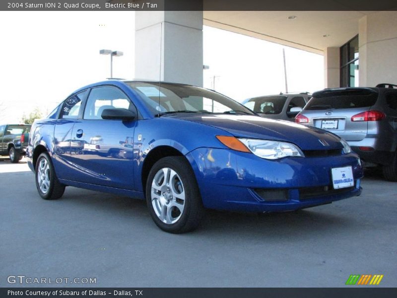 Electric Blue / Tan 2004 Saturn ION 2 Quad Coupe