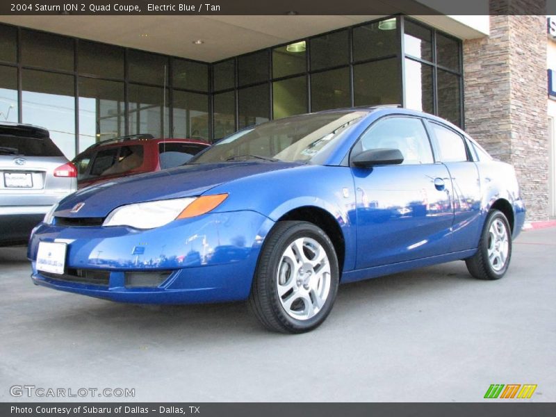 Electric Blue / Tan 2004 Saturn ION 2 Quad Coupe