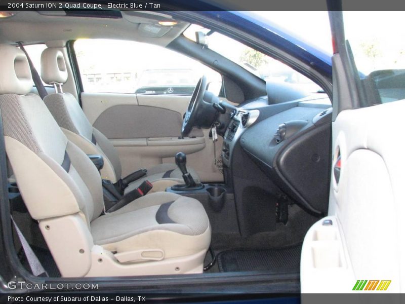 Electric Blue / Tan 2004 Saturn ION 2 Quad Coupe