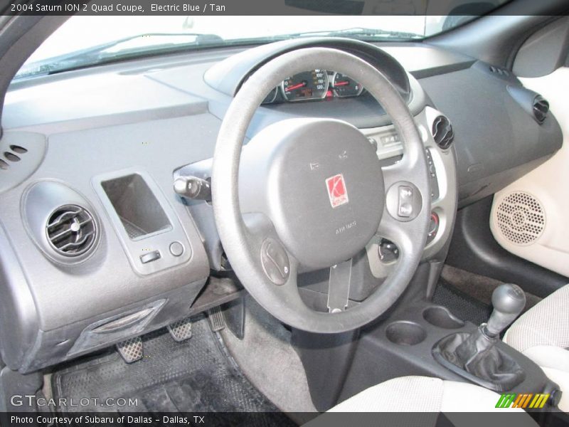 Electric Blue / Tan 2004 Saturn ION 2 Quad Coupe