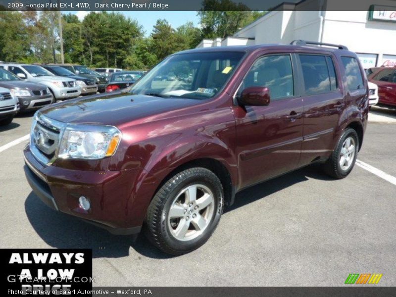 Dark Cherry Pearl / Beige 2009 Honda Pilot EX-L 4WD