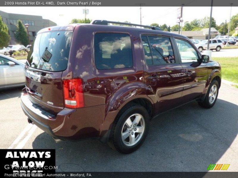 Dark Cherry Pearl / Beige 2009 Honda Pilot EX-L 4WD