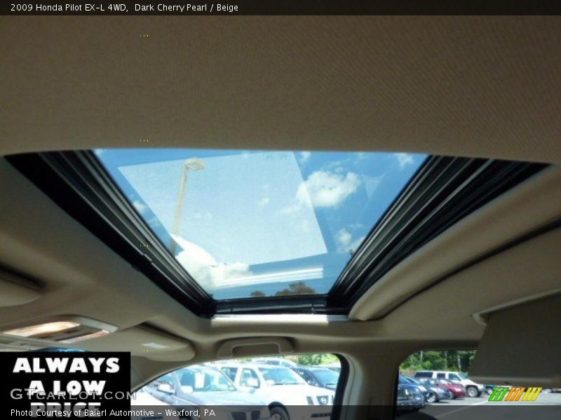 Dark Cherry Pearl / Beige 2009 Honda Pilot EX-L 4WD