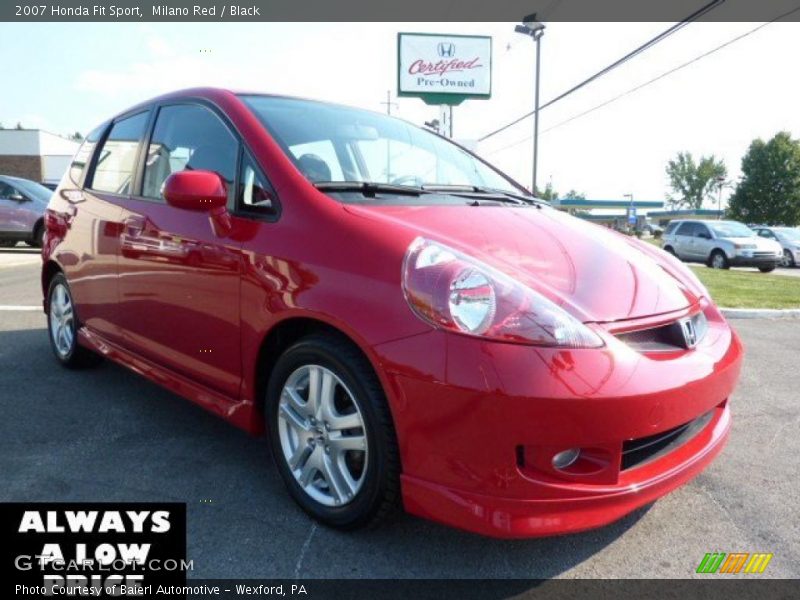 Milano Red / Black 2007 Honda Fit Sport