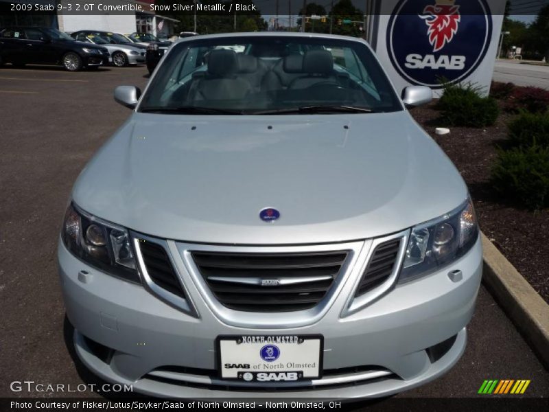 Snow Silver Metallic / Black 2009 Saab 9-3 2.0T Convertible