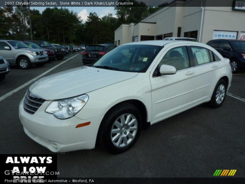 Stone White / Dark Khaki/Light Graystone 2007 Chrysler Sebring Sedan