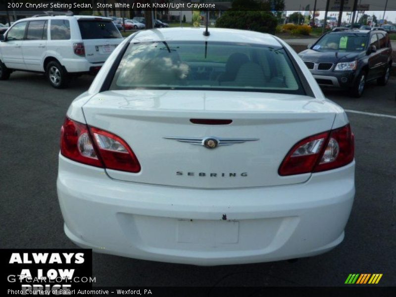 Stone White / Dark Khaki/Light Graystone 2007 Chrysler Sebring Sedan