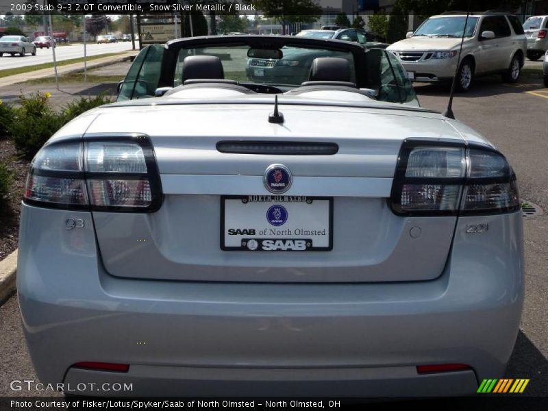 Snow Silver Metallic / Black 2009 Saab 9-3 2.0T Convertible