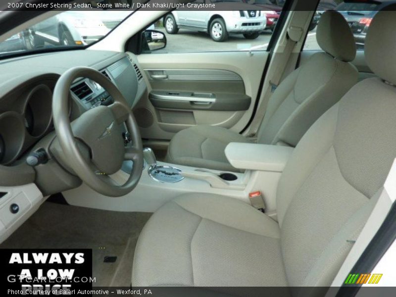 Stone White / Dark Khaki/Light Graystone 2007 Chrysler Sebring Sedan