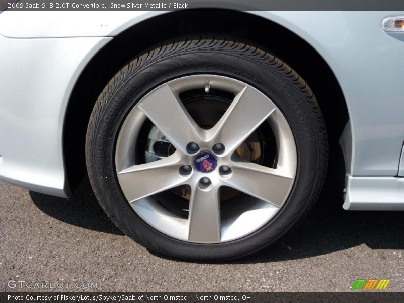 Snow Silver Metallic / Black 2009 Saab 9-3 2.0T Convertible