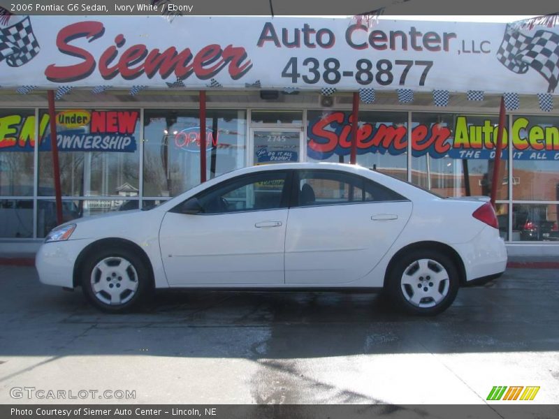 Ivory White / Ebony 2006 Pontiac G6 Sedan