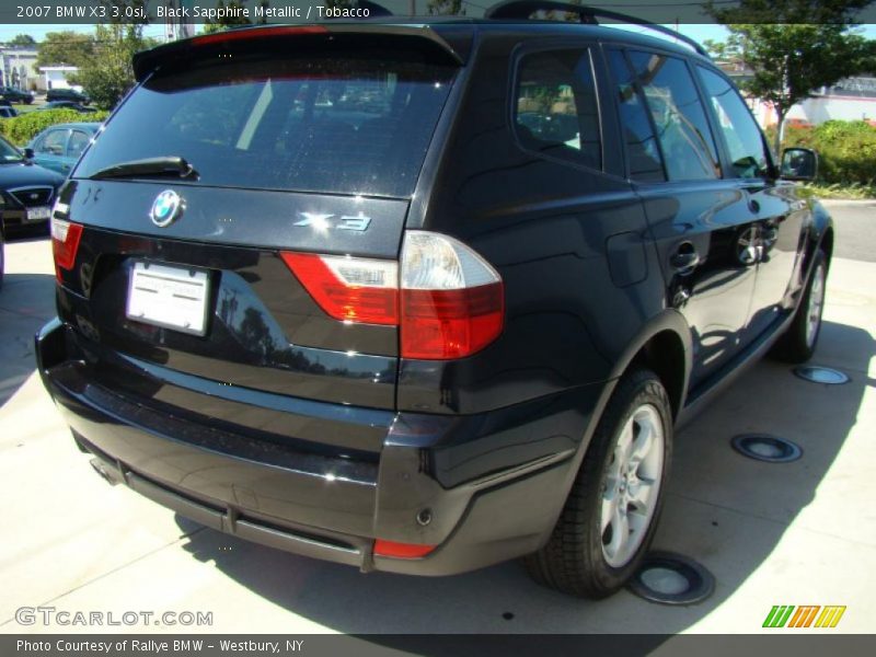 Black Sapphire Metallic / Tobacco 2007 BMW X3 3.0si