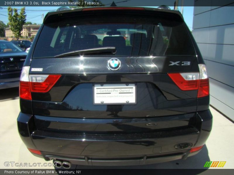 Black Sapphire Metallic / Tobacco 2007 BMW X3 3.0si