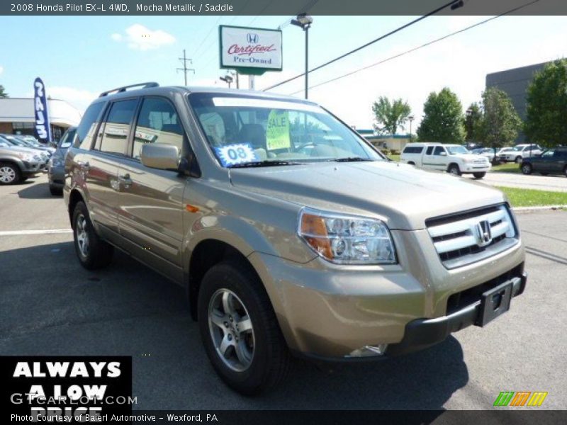 Mocha Metallic / Saddle 2008 Honda Pilot EX-L 4WD