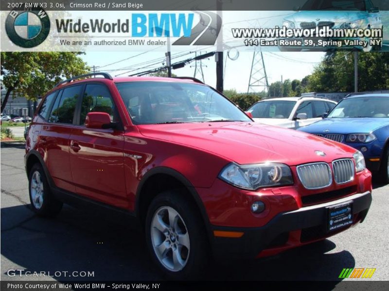 Crimson Red / Sand Beige 2007 BMW X3 3.0si