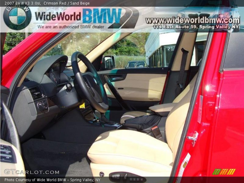 Crimson Red / Sand Beige 2007 BMW X3 3.0si