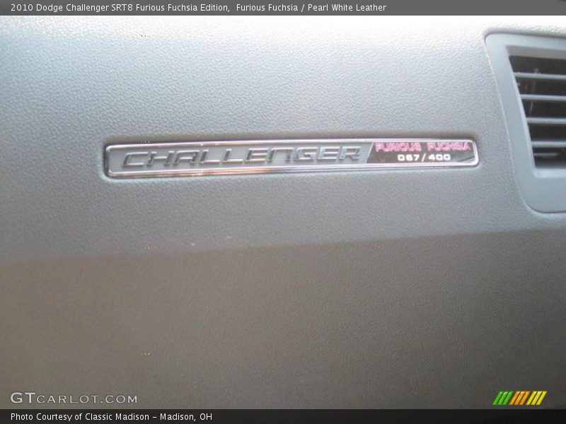 Furious Fuchsia / Pearl White Leather 2010 Dodge Challenger SRT8 Furious Fuchsia Edition