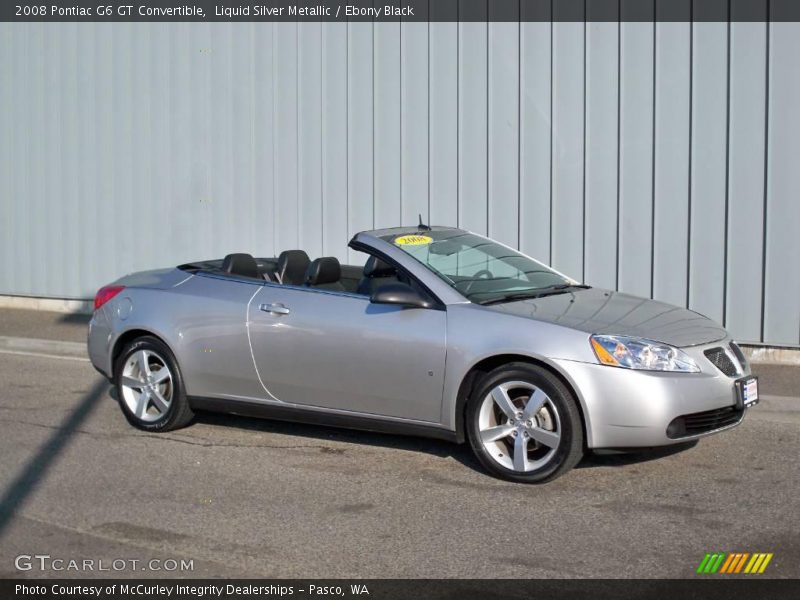 Liquid Silver Metallic / Ebony Black 2008 Pontiac G6 GT Convertible