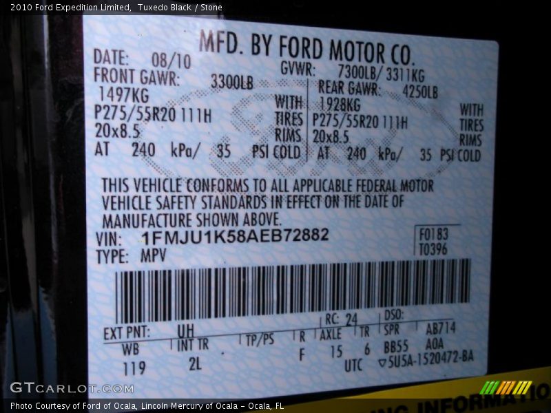 Tuxedo Black / Stone 2010 Ford Expedition Limited