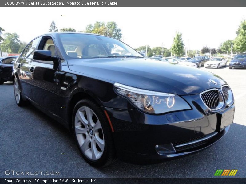 Monaco Blue Metallic / Beige 2008 BMW 5 Series 535xi Sedan
