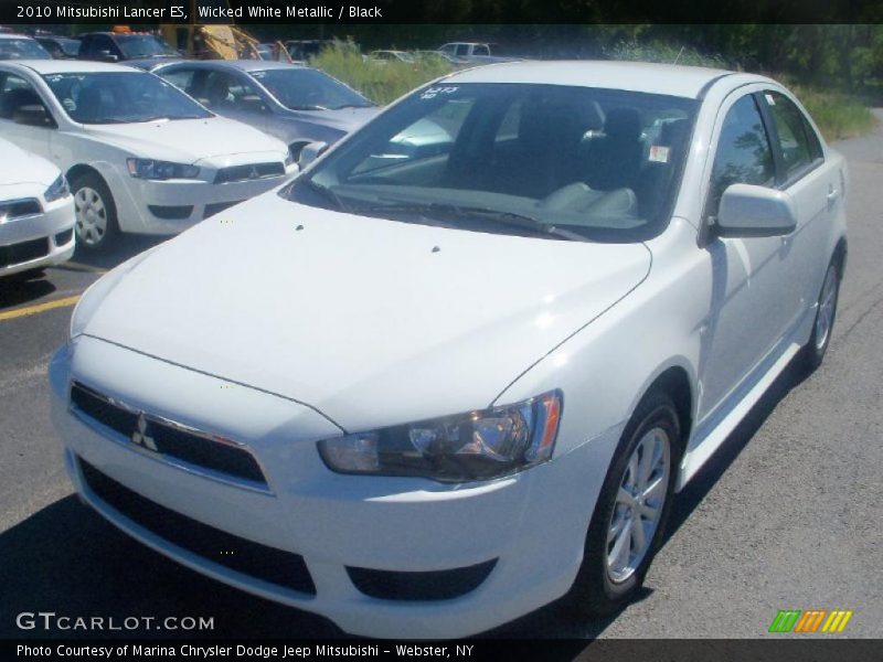 Wicked White Metallic / Black 2010 Mitsubishi Lancer ES