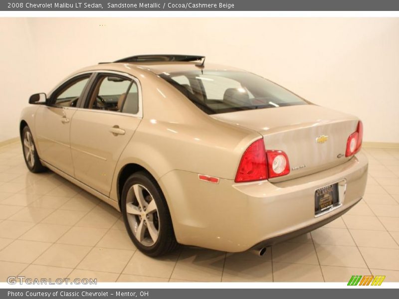 Sandstone Metallic / Cocoa/Cashmere Beige 2008 Chevrolet Malibu LT Sedan