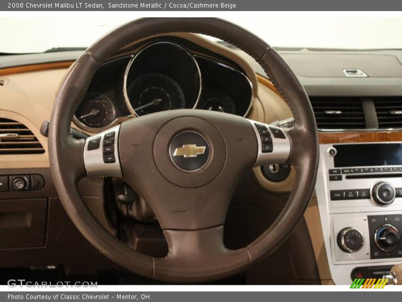 Sandstone Metallic / Cocoa/Cashmere Beige 2008 Chevrolet Malibu LT Sedan
