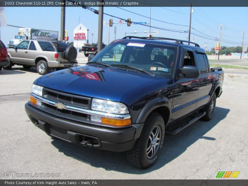 Indigo Blue Metallic / Graphite 2003 Chevrolet S10 LS ZR5 Crew Cab 4x4