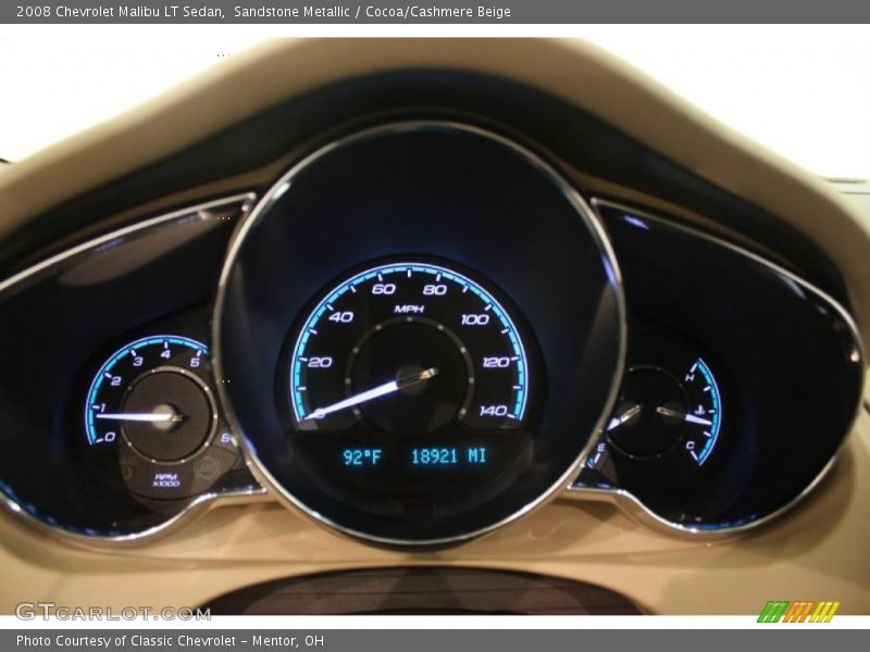 Sandstone Metallic / Cocoa/Cashmere Beige 2008 Chevrolet Malibu LT Sedan