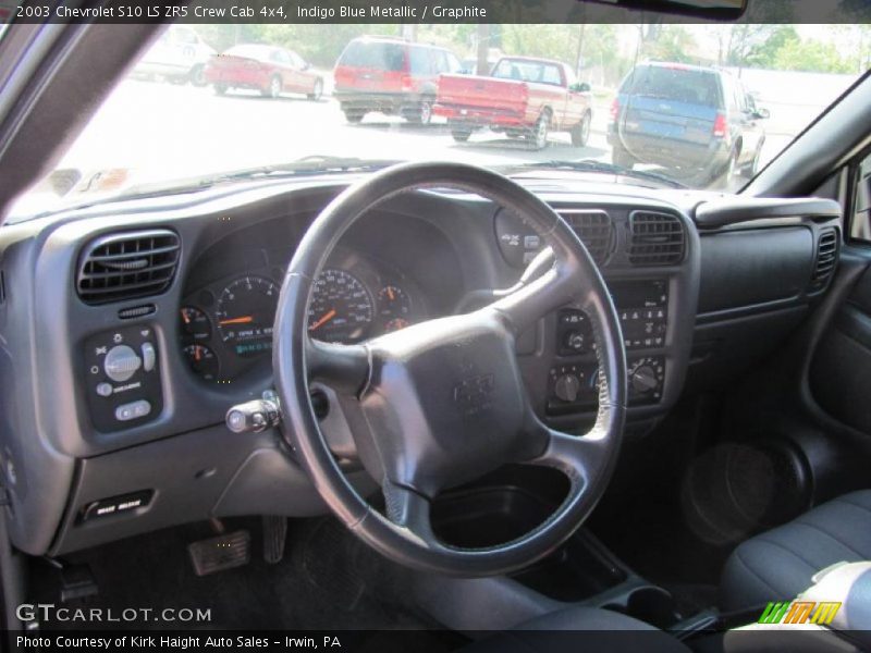 Indigo Blue Metallic / Graphite 2003 Chevrolet S10 LS ZR5 Crew Cab 4x4