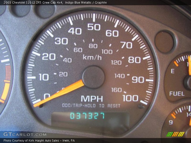 Indigo Blue Metallic / Graphite 2003 Chevrolet S10 LS ZR5 Crew Cab 4x4