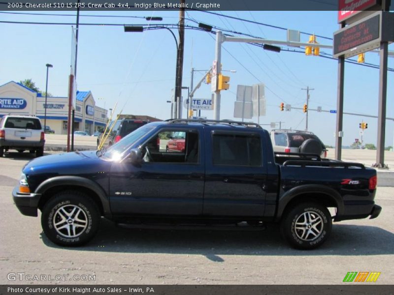 Indigo Blue Metallic / Graphite 2003 Chevrolet S10 LS ZR5 Crew Cab 4x4