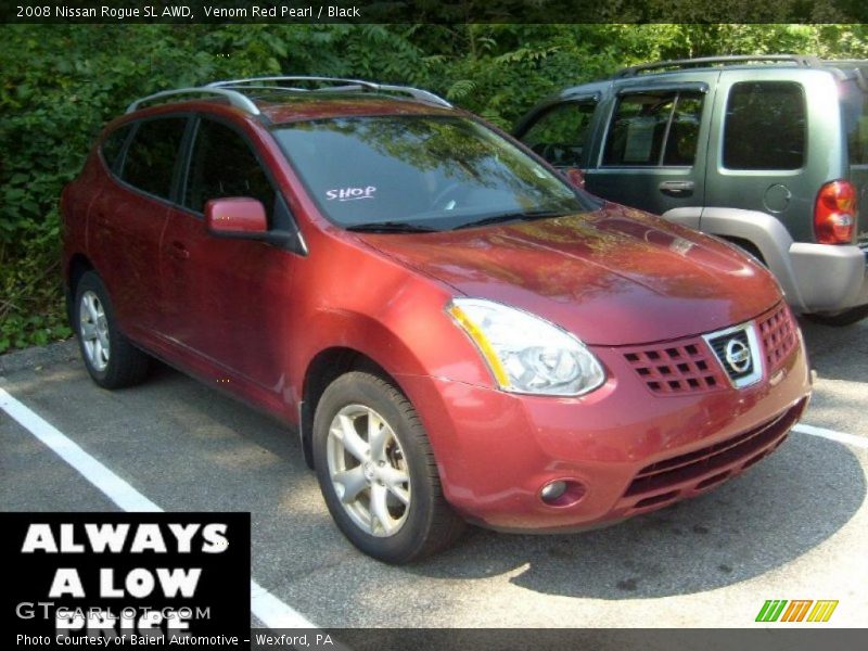 Venom Red Pearl / Black 2008 Nissan Rogue SL AWD