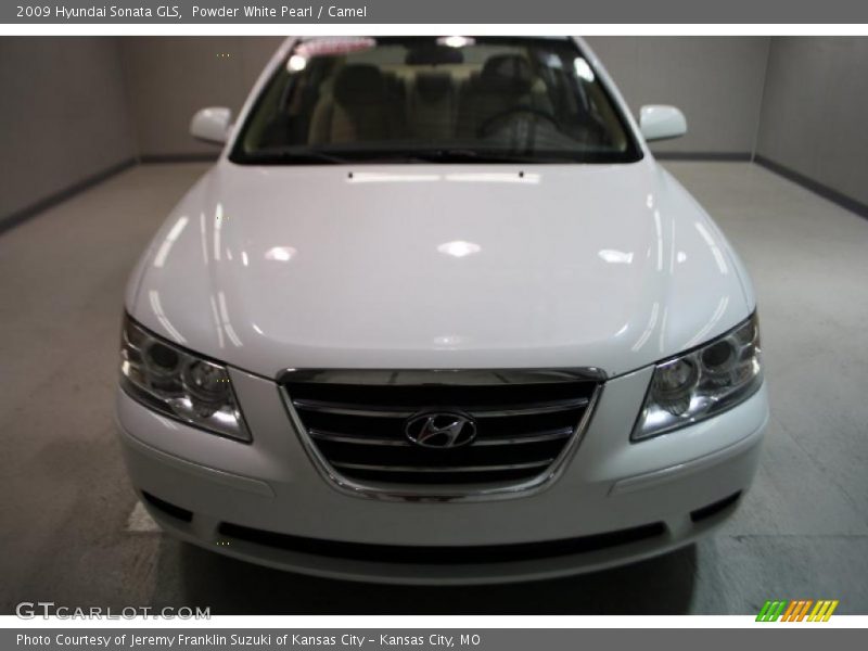 Powder White Pearl / Camel 2009 Hyundai Sonata GLS